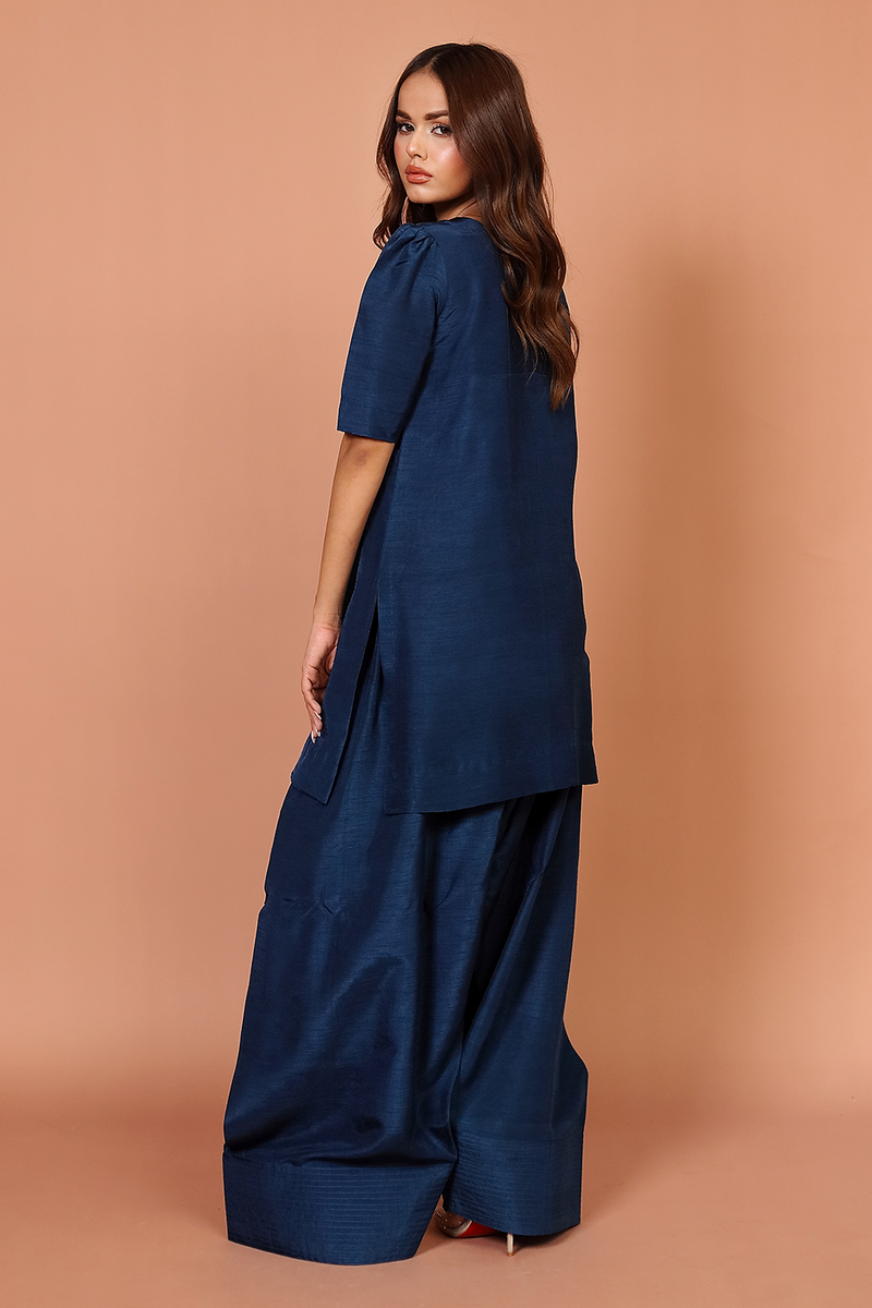 ZC 04 | Navy Blue - Korean Raw Silk