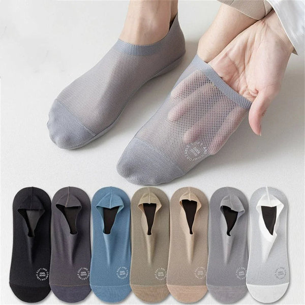 3 Pair - Invisible Hollow Out Mesh Non-Slip Summer Socks