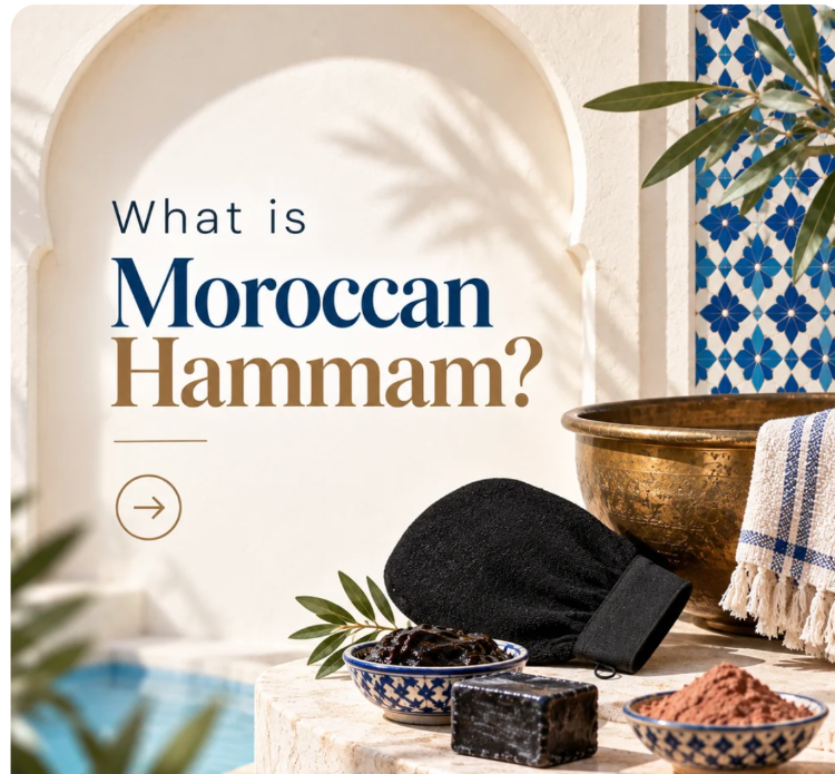 Moroccan Hammam ritual with Black Beldi Soap, Aker Fassi and Argan Oil